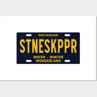 Stone Skipping License Plate Posters and Art